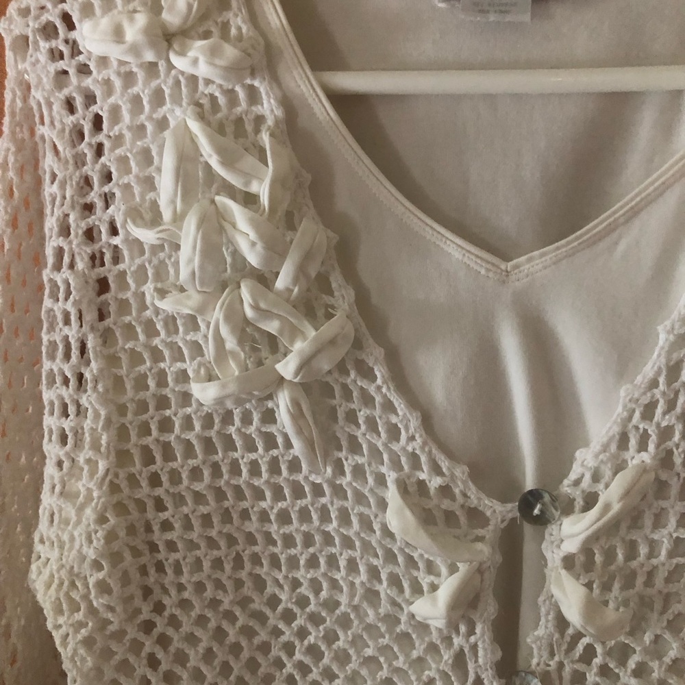 White open weave  crochet set